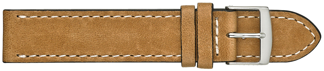 Fleurus Rustic Leather Watchband with Ecru Stitch 595