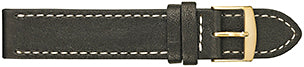 Fleurus Rustic Leather Watchband with Ecru Stitch 595