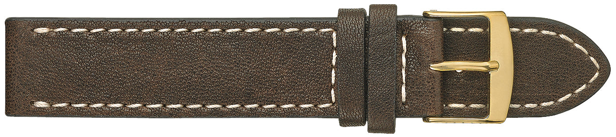 Fleurus Rustic Leather Watchband with Ecru Stitch 595