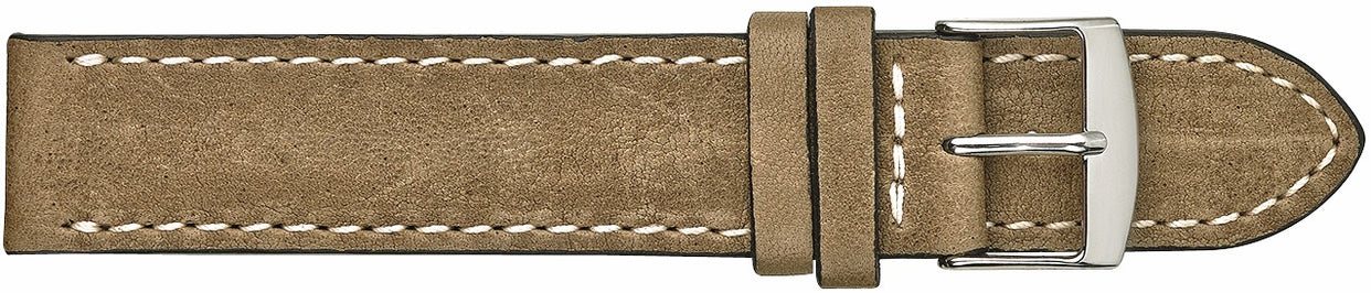 Fleurus Rustic Leather Watchband with Ecru Stitch 595
