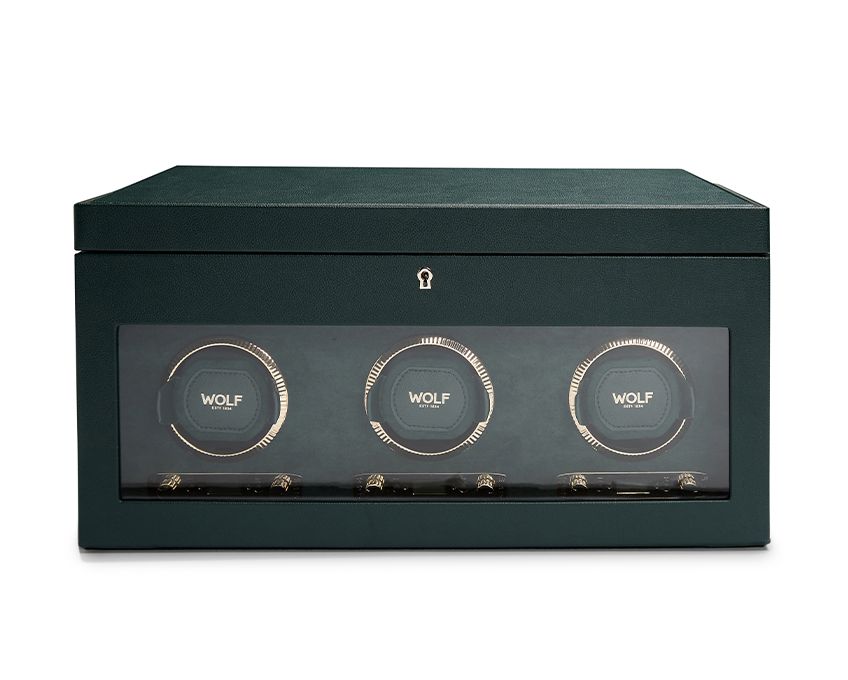 British Racing Triple Watch Winder With Storage