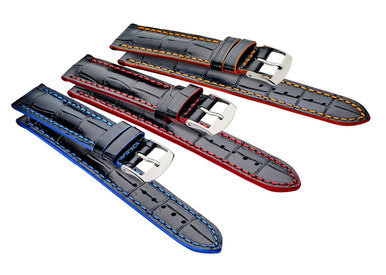 Fleurus Alligator Embossed Leather Watchband 934