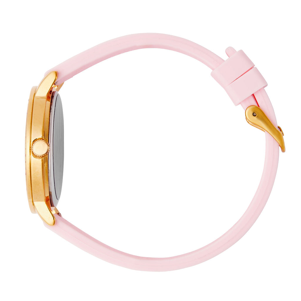 Brilliance Line Pink Crystal Heart Watch