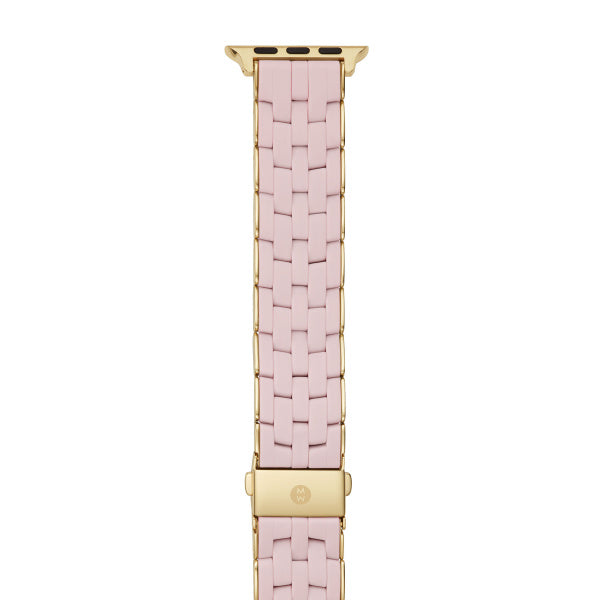 Michele Peony Silicone Apple Watch® band with Gold tone Frame