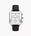 Michele Deco Deco Sport Chronograph Stainless Steel Black Silicone Watch