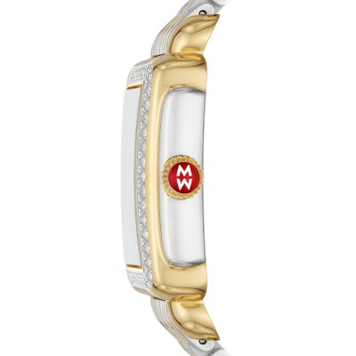 MICHELE Watches Deco Mid Two-Tone 18k Gold-Plated Diamond Watch (29mm)