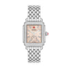 Michele Deco Mid Watch with Apricot Dial, Silver case and matching Diamond Set Bezel