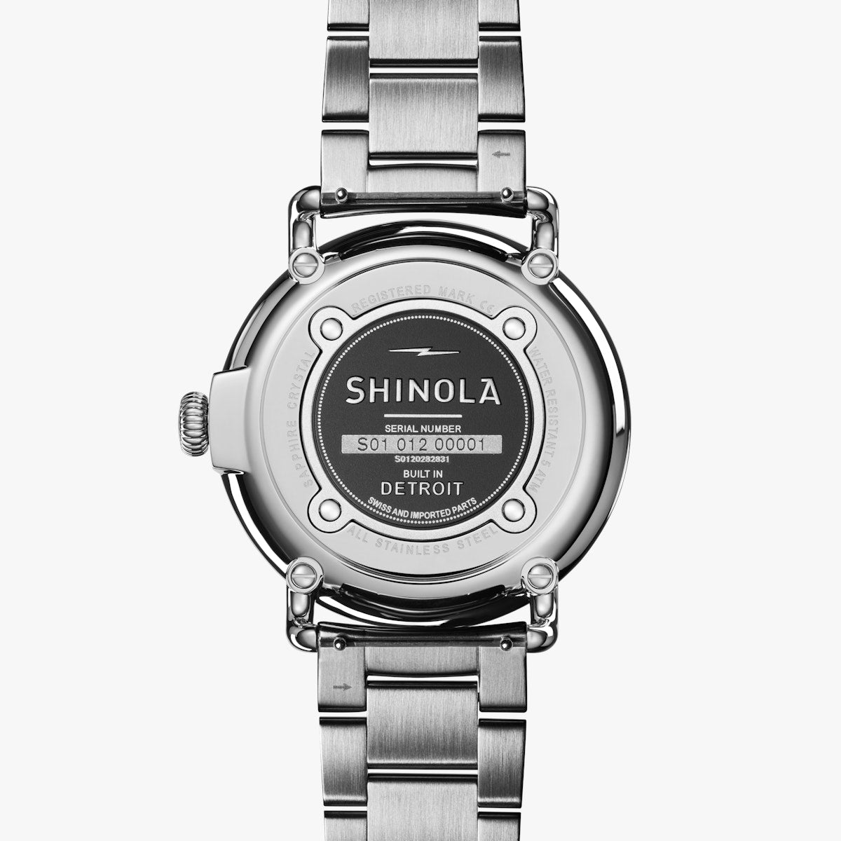 Shinola 41MM Runwell Velvet Alabaster with Blue Index Steel Watch