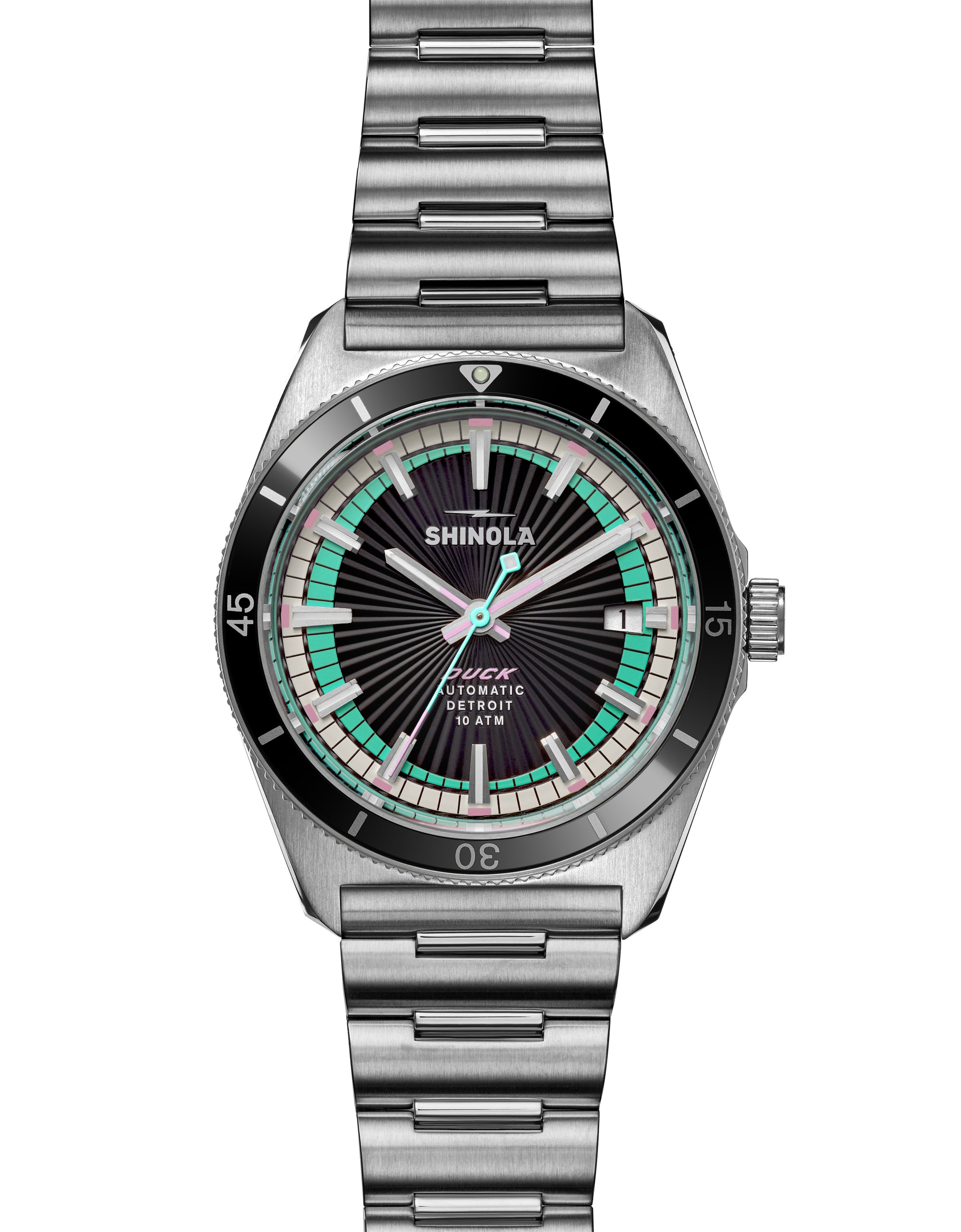 Shinola Duck Automatic 38mm Watch – Black & Stainless Steel