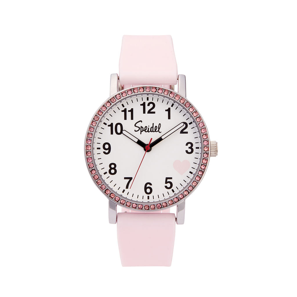 Brilliance Line Pink Crystal Heart Watch