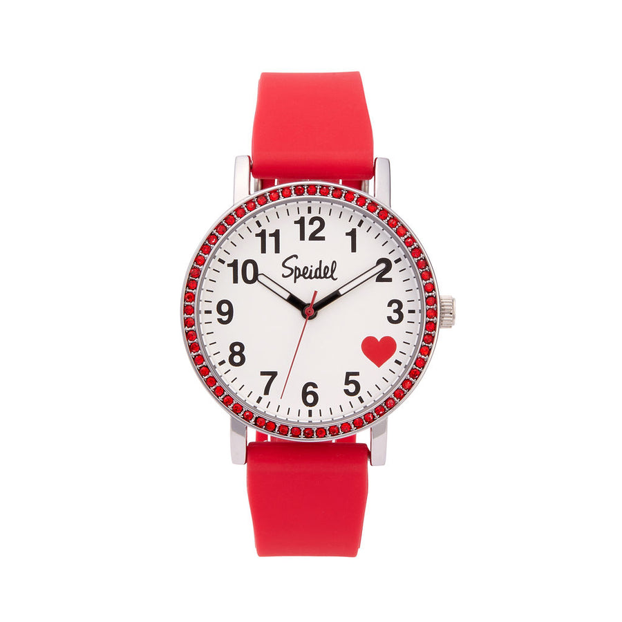 Brilliance Line Red Crystal Heart Watch