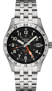 Seiko 5 Sports Automatic GMT Field Watch with Black Dial