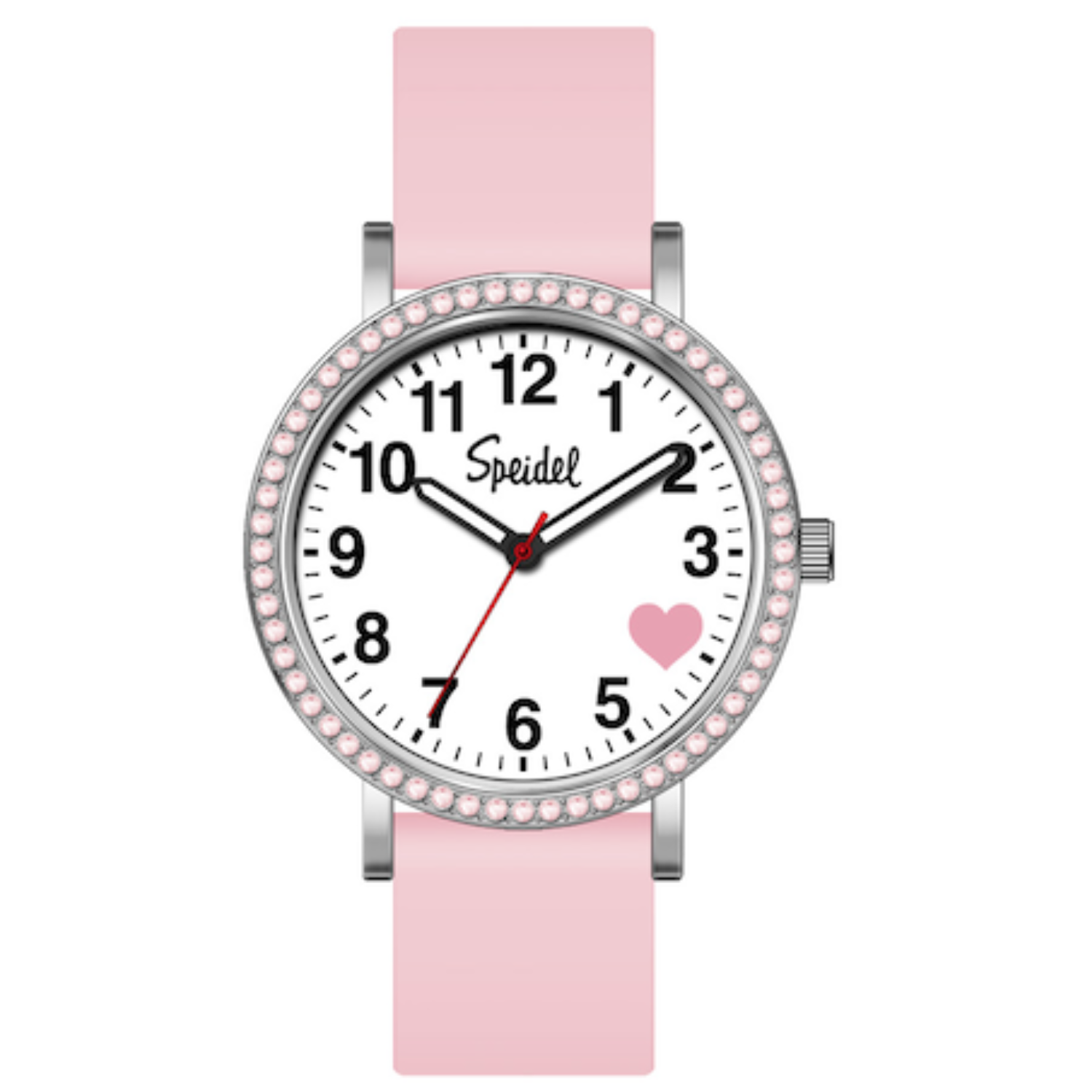Brilliance Line Pink Crystal Heart Watch