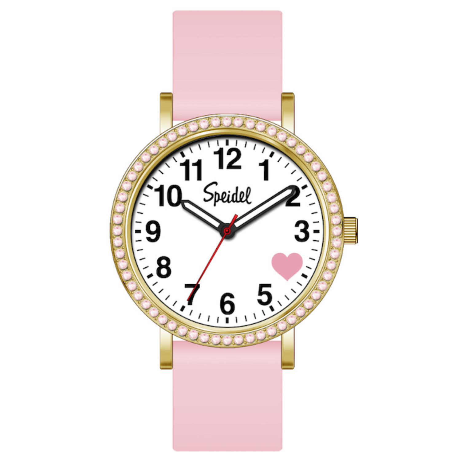 Brilliance Line Pink Crystal Heart Watch