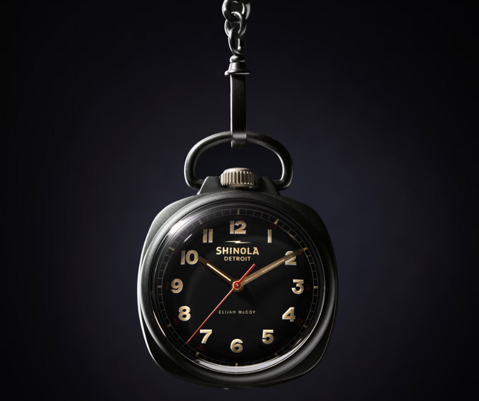 Shinola Elijah McCoy Mechanic Pocket Watch 45mm