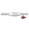 My First ID Bracelet with Plaque and Turtle Charm in Silver or Gold Tone