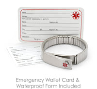 Stainless Steel Medilog™ ID Bracelet with Compartment Plaque & Expansion Band