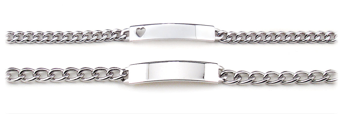His and Hers ( Heart Cut Out)  Boxed ID Bracelets