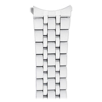 Men's 20 Fixed Curved End Wrapped Link Band with Removable Links for Sizing Silver in Silver