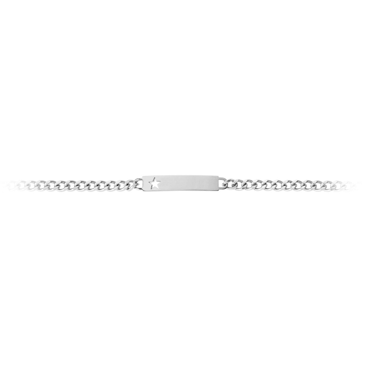 Ladies ID Bracelet with Pierced Star Cutout