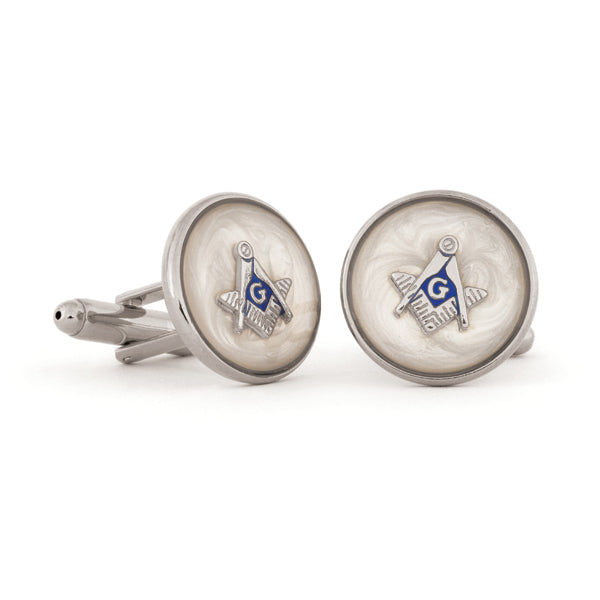 Mop Swirl Masonic Cuff Links