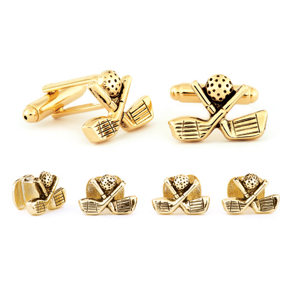 Golf Cuff Link & Stud Set