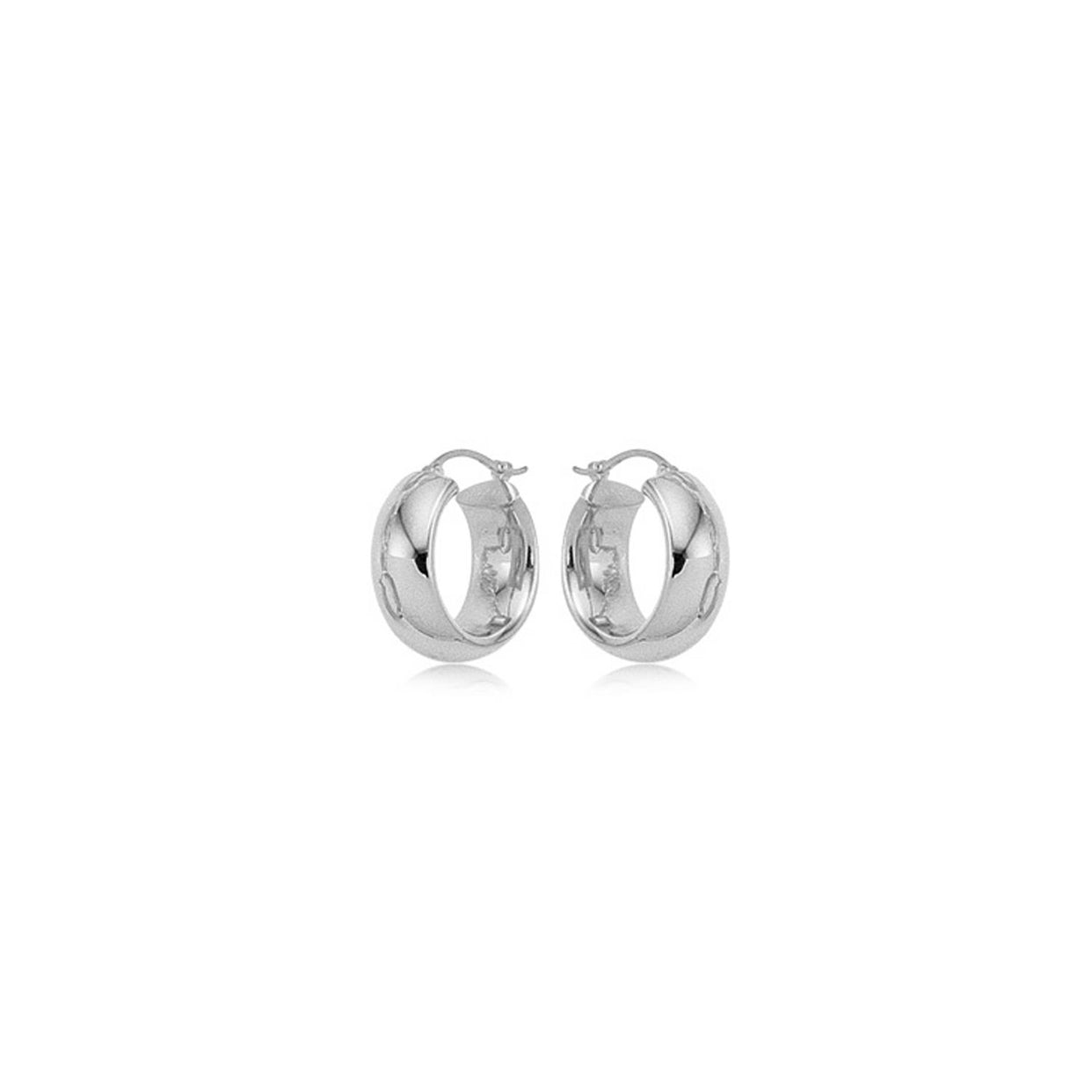 Sterling Silver Wide Tube Earrings