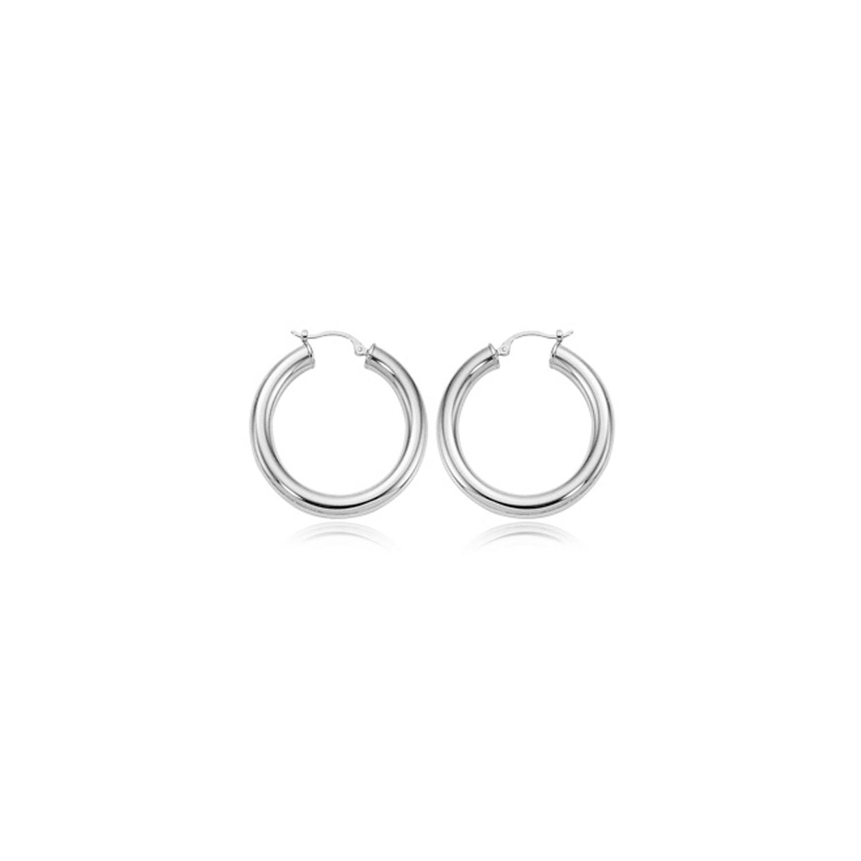 Sterling Silver 4x30mm S/D Tube Earrings