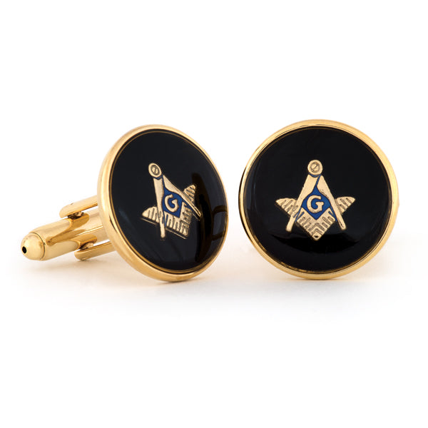 Jet Swirl Masonic Cuff Links