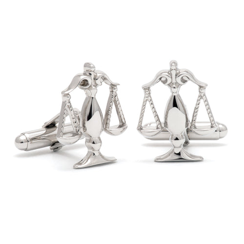 Sterling Silver Scales of Justice Cuff Links