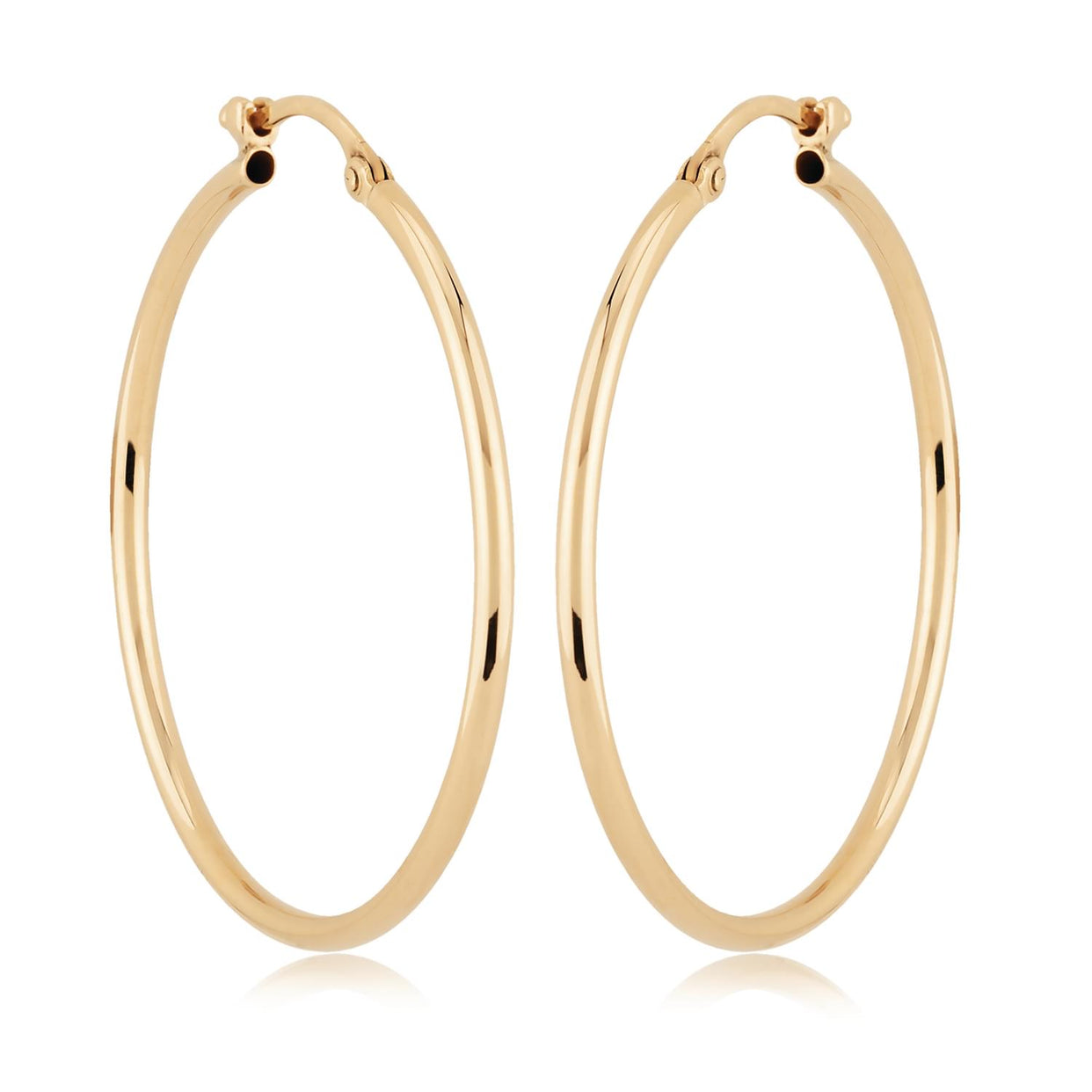 14k Gold 1.5x30mm S/D Hoop Earrings