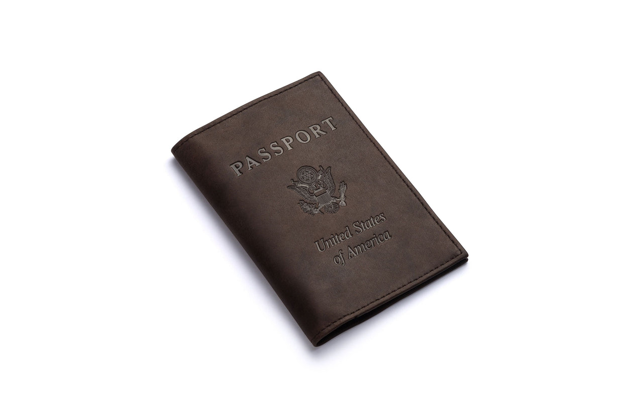 Leather Passport Book Cover In Brown Or Black