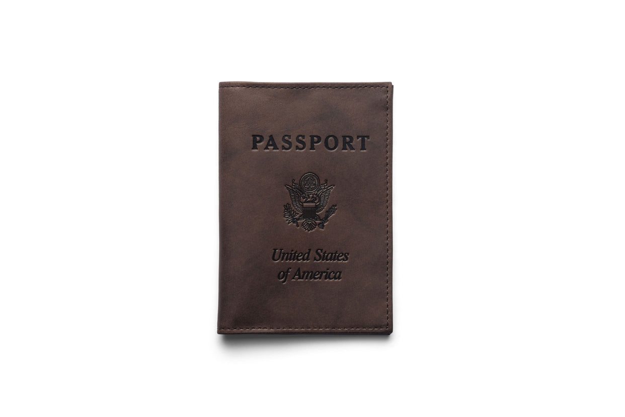 Leather Passport Book Cover In Brown Or Black