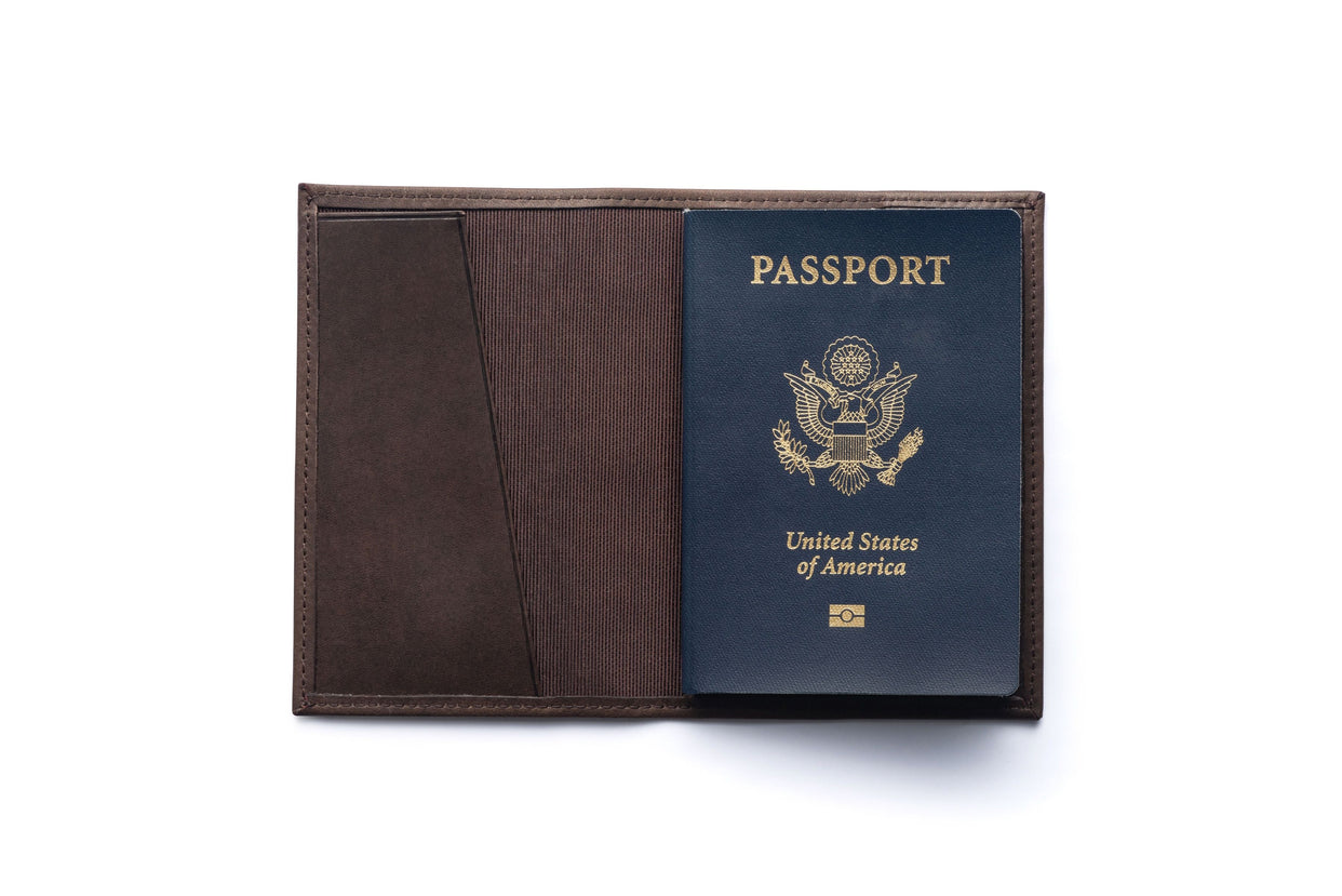 Leather Passport Book Cover In Brown Or Black