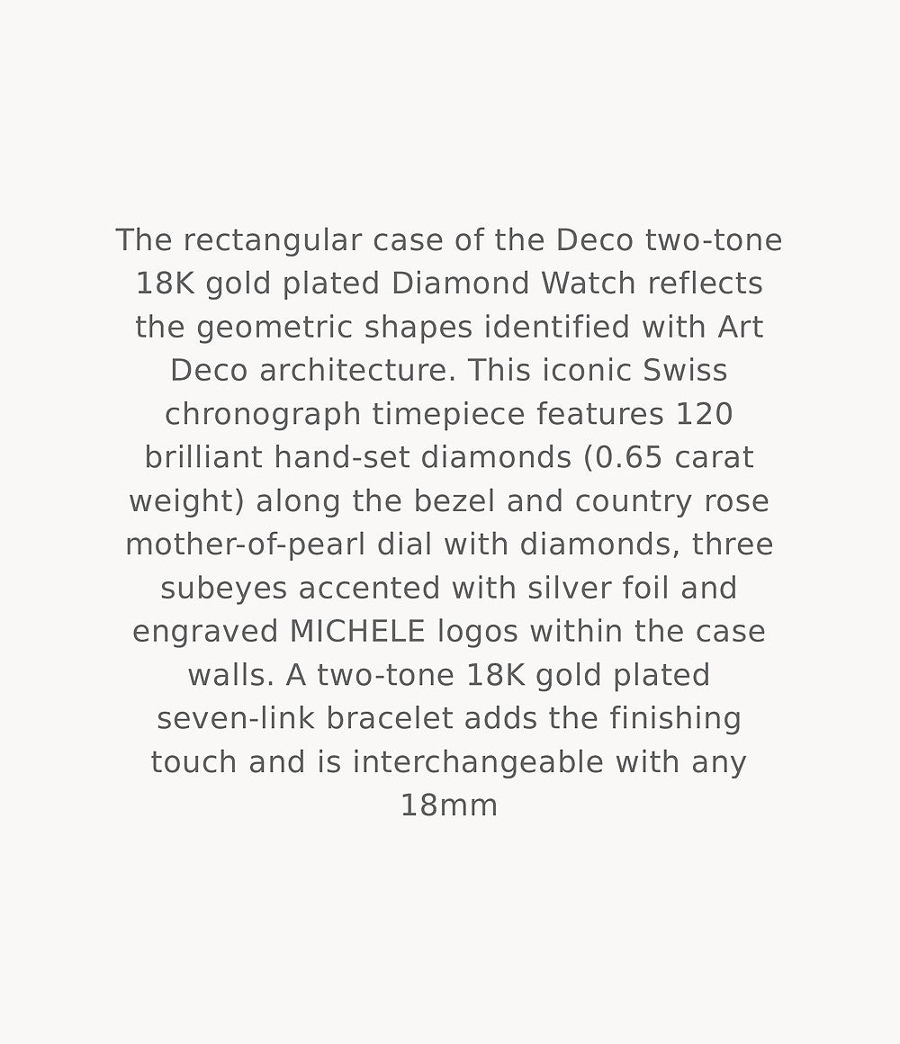 MICHELE Watches Deco Stainless Diamond Watch (33mm)