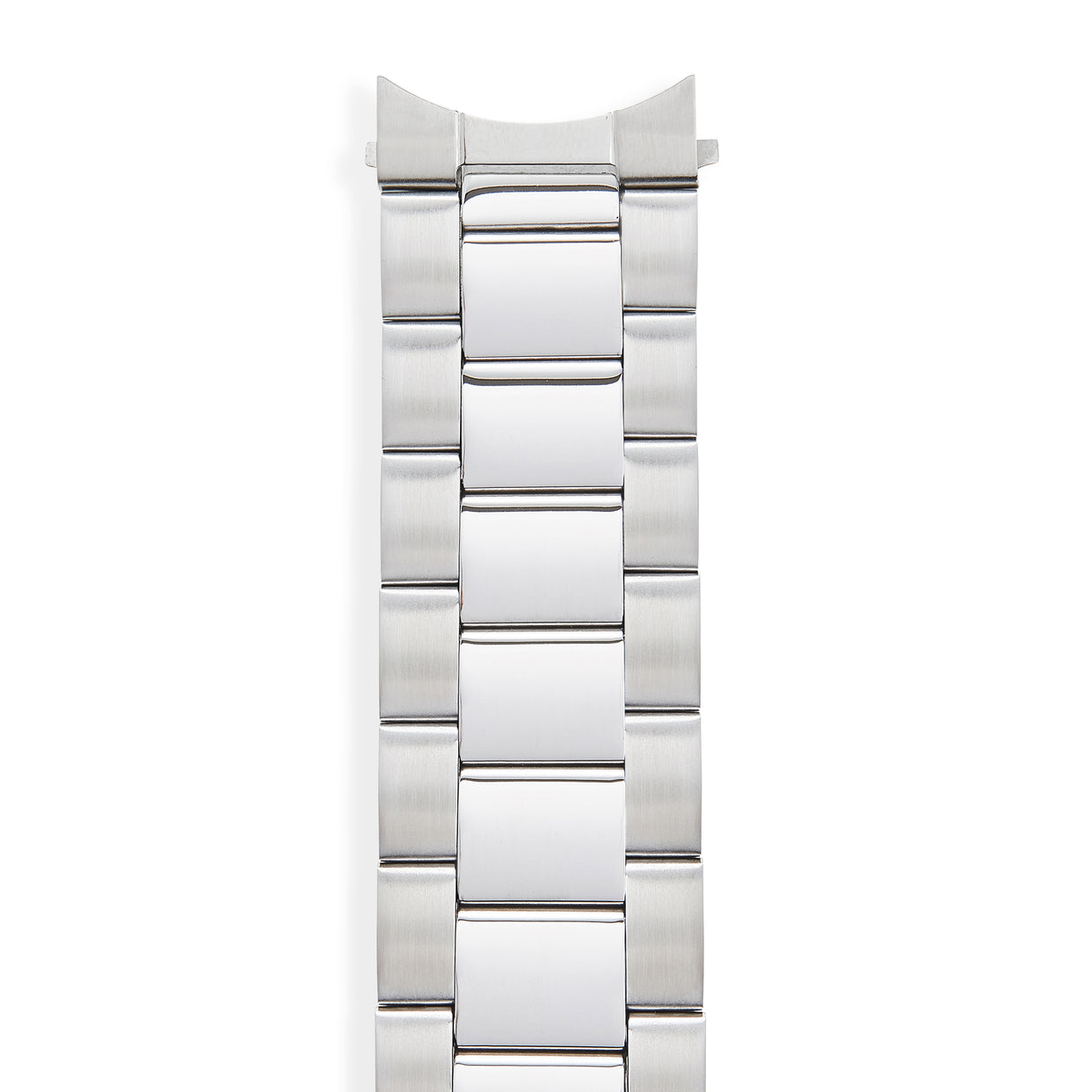 Men's Wrapped Link Silver Tone Curved End 22mm