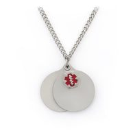 Medilog™ ID Stainless Steel 26" Necklace with Round Pendants