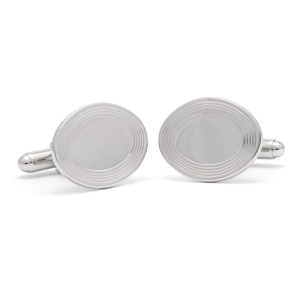 Sterling Silver Oval Cuff Links