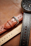 Ladies' Fine Cowhide Grain Leather Band in Black and Brown
