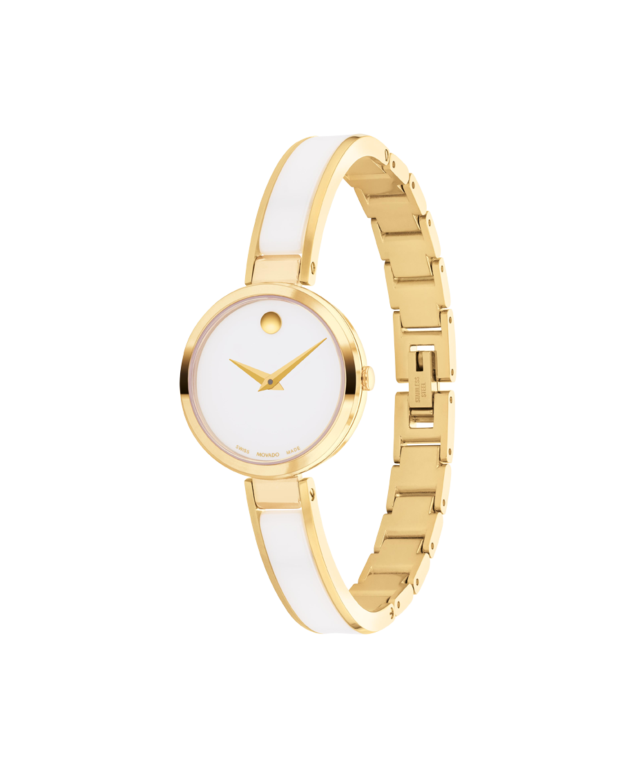 Movado gold bangle online watch