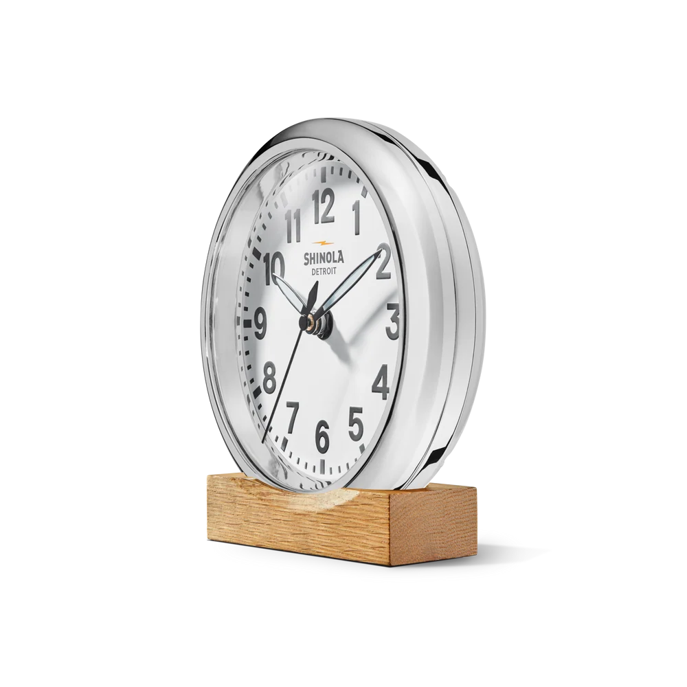 Shinola RunWell 6" Desk Clock