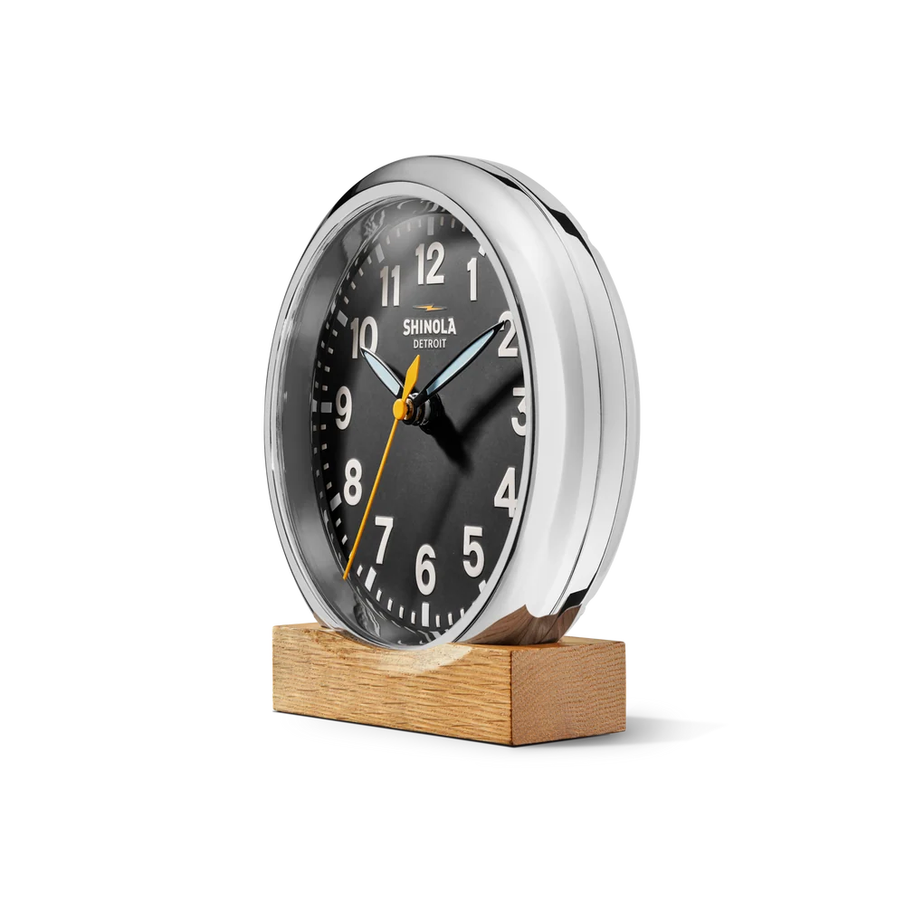 Shinola RunWell 6" Desk Clock