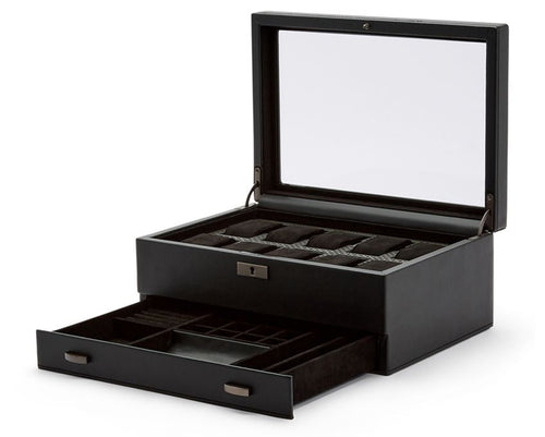 Axis 10 Piece Watch Box with Additional Storage Drawer