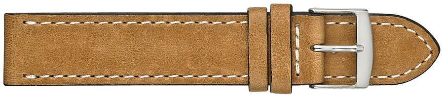 Fleurus Rustic Leather Watchband with Ecru Stitch  595