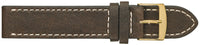 Fleurus Rustic Leather Watchband with Ecru Stitch  595