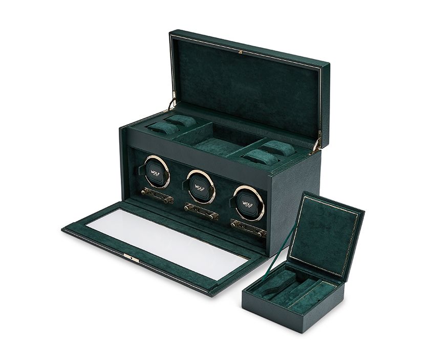 British Racing Triple Watch Winder With Storage