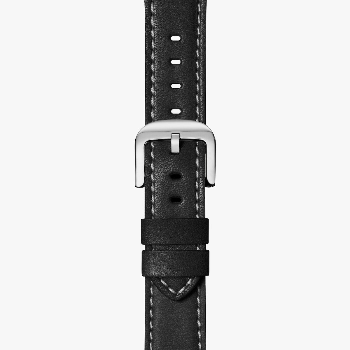 20 Black Aniline Latigo, Contrast, Railroad Classic, Polished Stainless Steel Buckle