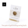 Lox 2 Pair English Earring Backs Silver and Gold (12pk)