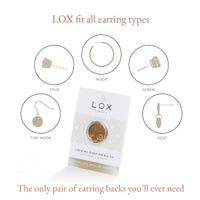 Lox 2 Pair English Earring Backs Silver and Gold