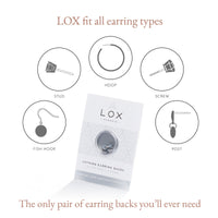 Lox 2 Pair English Earring Backs Silver and Gold